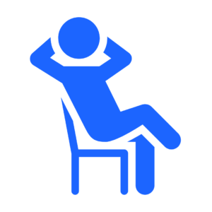 Stick figure relaxing in a chair